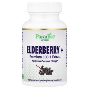 Paradise Herbs, Бузина+, 60 вегетарианских капсул
