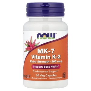 NOW Foods, MK-7, витамин K2, 300 мкг, 60 вегетарианских капсул