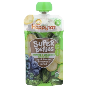 Happy Family Organics, Happy Tot®, Super Bellies™, для детей от 2 лет, органические бананы, голубика и шпинат, 113 г (4 унции)