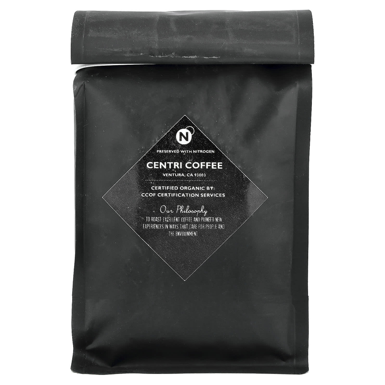 Centri Coffee, Organic One Black, шоколад и фруктовый джем, цельные зерна, эспрессо, 340 г (12 унций)