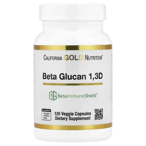California Gold Nutrition, бета-глюкан из водорослей 1,3D, 120 вегетарианских капсул (125 мг в каждой капсуле)