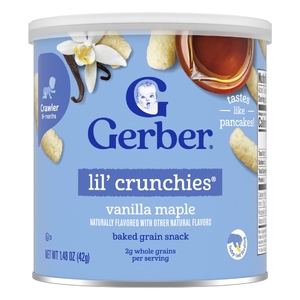 Gerber, Snacks for Baby, Lil 'Crunchies, снек из запеченного зерна, от 8 месяцев, ванильный клен, 42 г (1,48 унции) (Товар снят с продажи) 