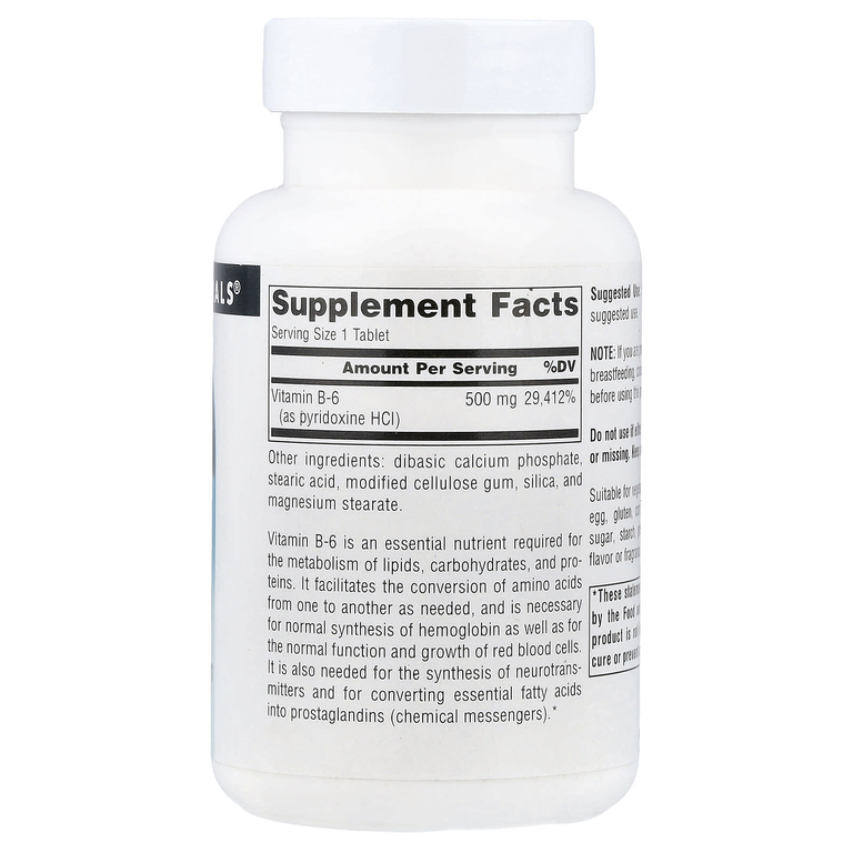 Source Naturals, В6, 500 мг, 100 таблеток