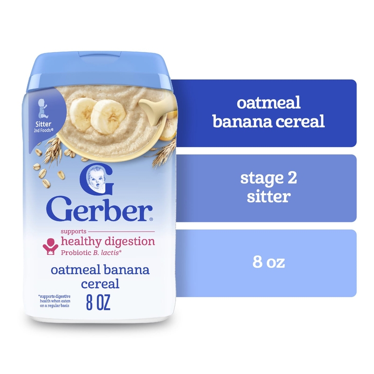 Gerber, 2nd Foods®, каша, овсянка с бананом, 227 г (8 унций) (Товар снят с продажи) 