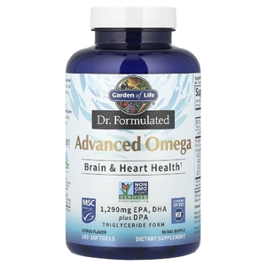 Garden of Life, Dr. Formulated, улучшенная формула омега жирных кислот, со вкусом цитрусовых, 180 капсул