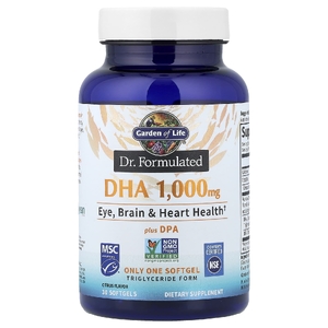 Garden of Life, Компания Dr. Formulated ДГК и ДПК, со вкусом цитрусовых, 30 капсул