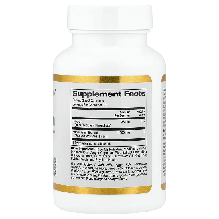 California Gold Nutrition, мастиковая смола, 500 мг, 60 растительных капсул