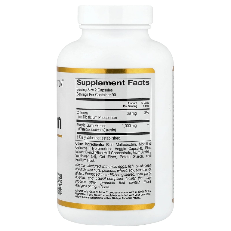 California Gold Nutrition, мастиковая смола, 500 мг, 180 вегетарианских капсул