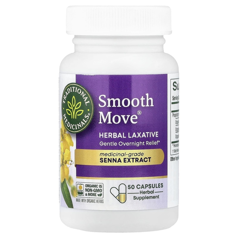 Traditional Medicinals, Smooth Move Capsules, сенна, 50 капсул