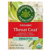 Traditional Medicinals, Organic Throat Cover®, эвкалипт, без кофеина, 16 упакованных чайных пакетиков, 28 г (0,99 унции)