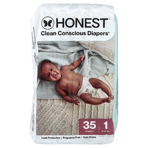 The Honest Company, Clean Conscious Diapers™, размер 1, 8-14 фунтов, Turtle Time, 35 подгузников