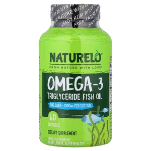 NATURELO, омега-3, рыбий жир в форме триглицеридов, 1100 мг, 60 мягких таблеток
