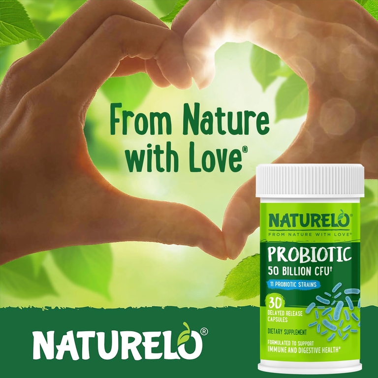 NATURELO, пробиотик, 50 млрд КОЕ, 30 капсул с отсроченным высвобождением