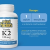 Natural Factors, витамин K2, 100 мкг, 60 вегетарианских капсул
