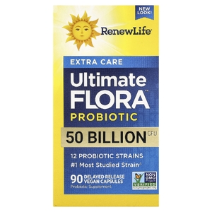 Renew Life, Ultimate Flora™, пробиотик повышенной чистоты, 90 веганских капсул с отсроченным высвобождением