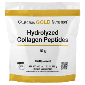 California Gold Nutrition, пептиды гидролизованного коллагена типов I и III, без добавок, 460 г