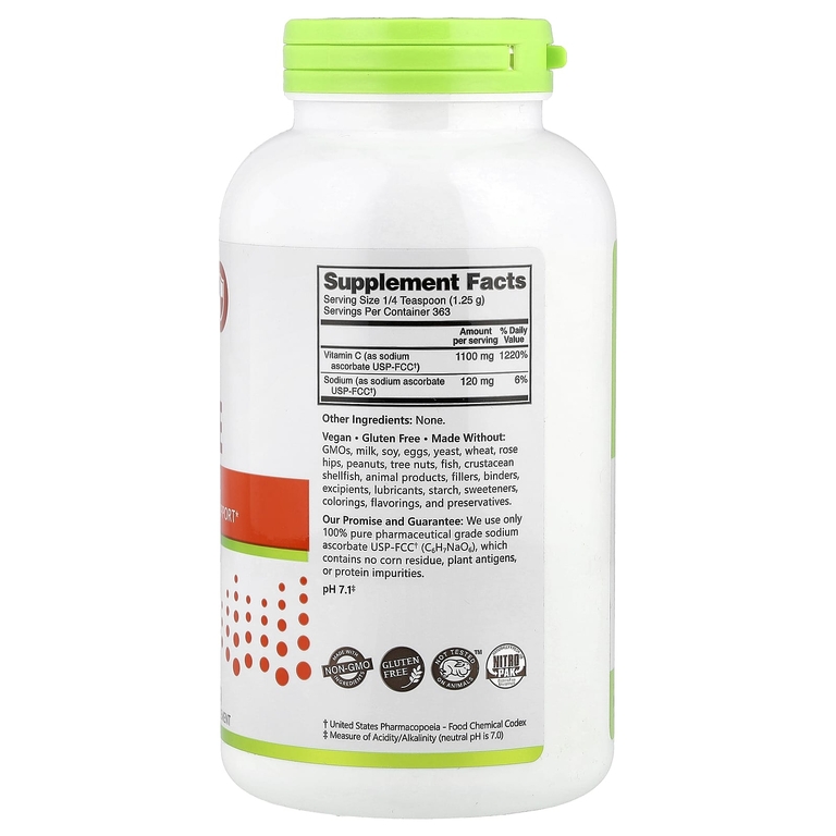 NutriBiotic, иммунитет, аскорбат натрия, кристаллический порошок, 454 г (16 унций)