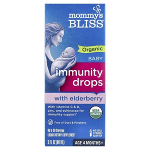Mommy's Bliss, органические капли для иммунитета с бузиной, для детей от 4 месяцев, 90 мл (3 жидк. унции)