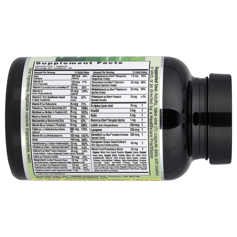 Emerald Laboratories, мультивитамины для женщин с коэнзимом, 1 день, 60 растительных капсул