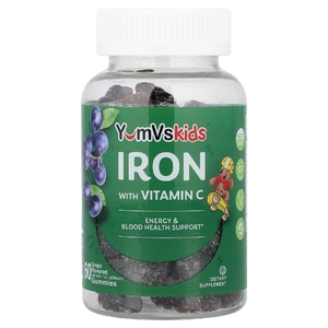 YumVs, железо с витамином C, со вкусом винограда, 60 жевательных мармеладок