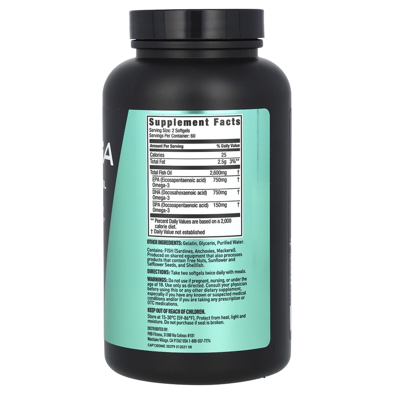 JYM Supplement Science, Рыбий жир с омега, 120 капсул (1300 мг в каждой капсуле)