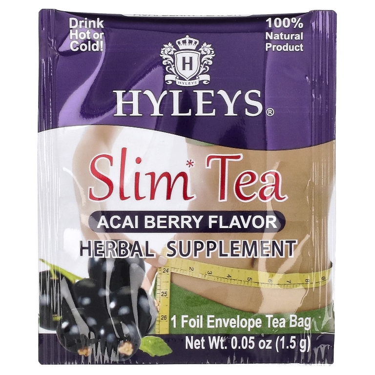 Hyleys Tea, Slim Tea, ягоды асаи, 25 чайных пакетиков в фольгированных пакетиках, по 1,5 г (0,05 унции)