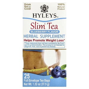Hyleys Tea, Slim Tea, Со вкусом черники, 25 чайных пакетиков в фольгированных пакетиках, 1,32 унции (37,5 г)