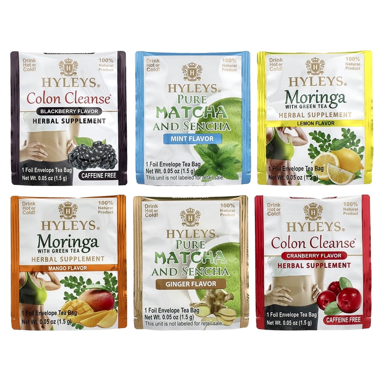 Hyleys Tea, набор для очищения на 14 дней, 42 чайных пакетика в фольгированных конвертах, 63 г (2,22 унции)