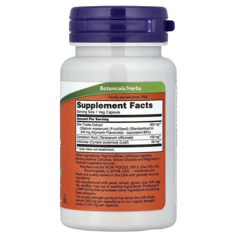 NOW Foods, экстракт расторопши, 50 растительных капсул
