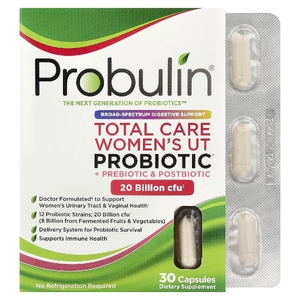 Probulin, Total Care, пробиотики, пребиотики и постбиотики для женщин, 30 капсул