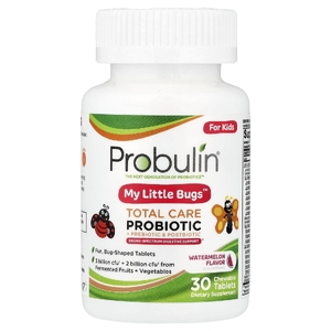 Probulin, My Little Bugs™, Total Care, пробиотик, пребиотик и постбиотик для детей, со вкусом арбуза, 30 жевательных таблеток