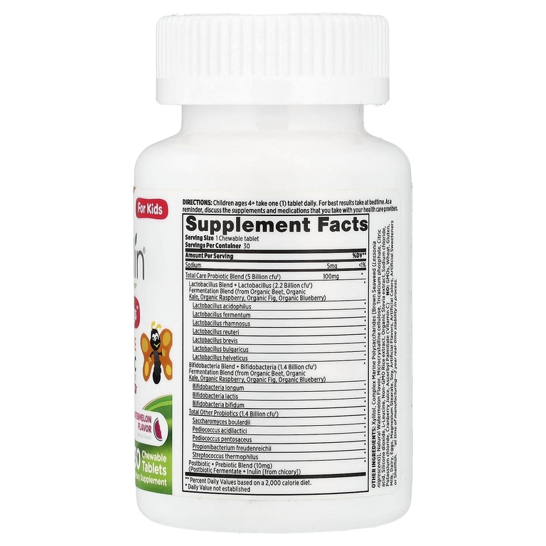 Probulin, My Little Bugs™, Total Care, пробиотик, пребиотик и постбиотик для детей, со вкусом арбуза, 30 жевательных таблеток