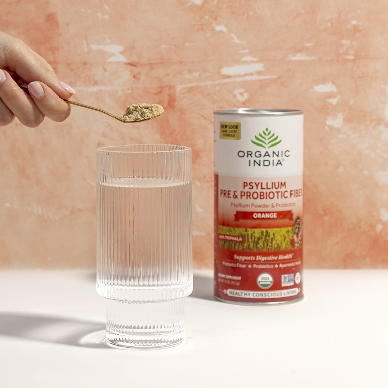 Organic India, Пре и пробиотическое волокно подорожника, апельсин, 10 унций (283,5 г)
