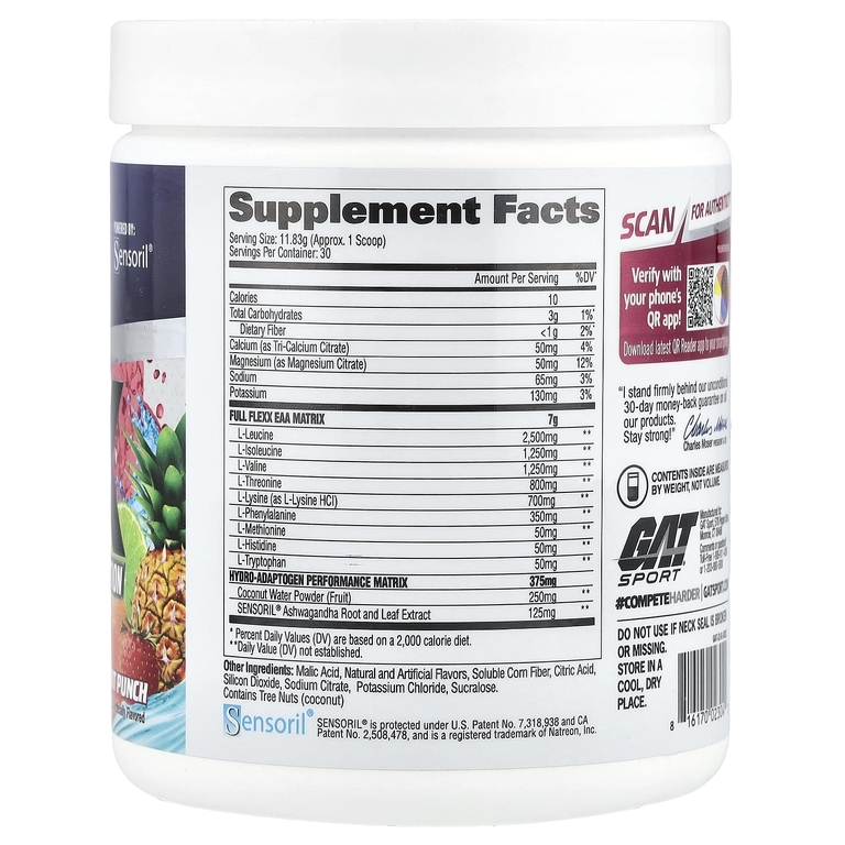 GAT, Flexx EAA + Hydration, фруктовый пунш, 354,9 г (12,5 унции)