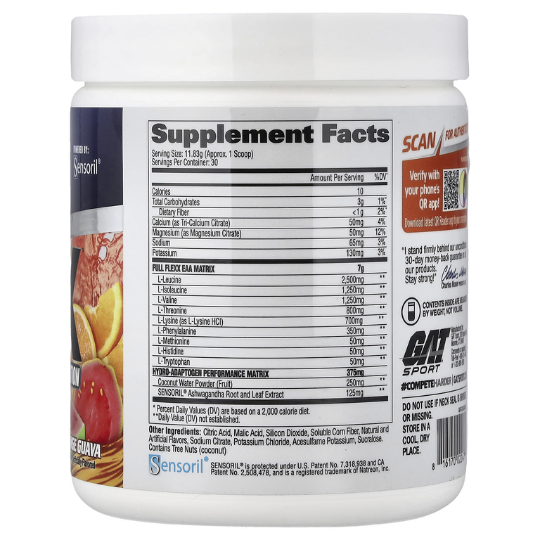 GAT, Flexx EAA + Hydration, со вкусом апельсина и гуавы, 354,9 г (12,5 унции) (Товар снят с продажи) 