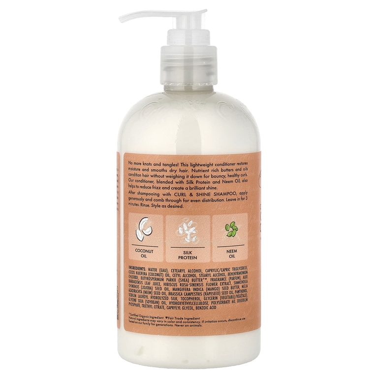 SheaMoisture, кондиционер для завивки и блеска, кокос и гибискус, 384 мл (13 жидких унций)