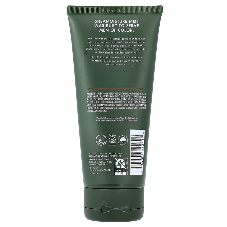 SheaMoisture, Для мужчин, средство для мытья бороды, масло маракуйи и масло ши, 177 мл (6 жидк. унц.)