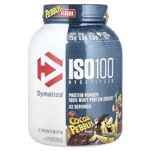 Dymatize, ISO100®, гидролизованный, 100% изолят сывороточного протеина, со вкусом какао, 1,37 кг (3 фунта)