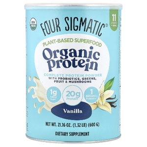 Four Sigmatic, суперфуд на растительной основе, органический протеин, ваниль, 600 г (1,32 фунта)