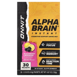 Onnit, Alpha BRAIN®, растворимый лимонад из ежевики, 30 пакетиков по 4,6 г (0,16 унции)