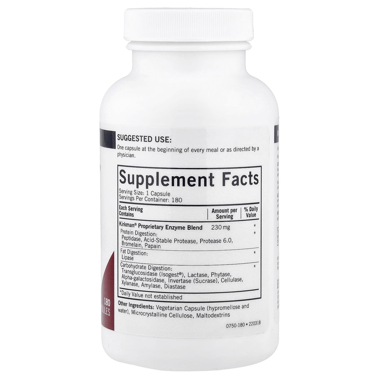 Kirkman Labs, ферментный комплекс DPP-IV с ISOGEST®, 180 капсул