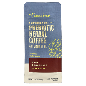 Teeccino, Superboost™  Травяная альтернатива кофе с пробиотиками, тёмный шоколад тёмной обжарки, без кофеина, 284 г (10 унций)