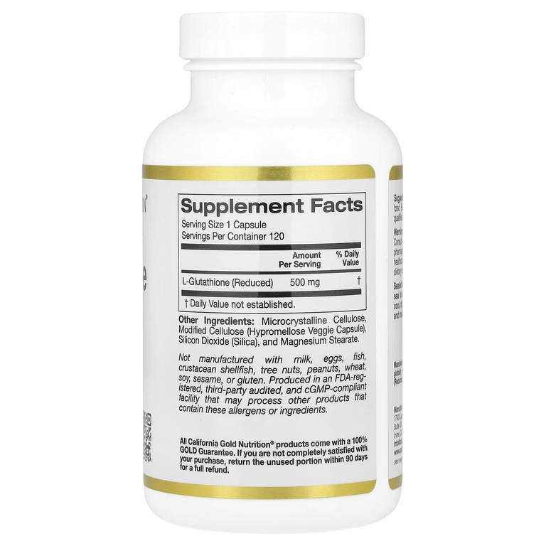 California Gold Nutrition, L-глутатион (восстановленный), 500 мг, 120 растительных капсул