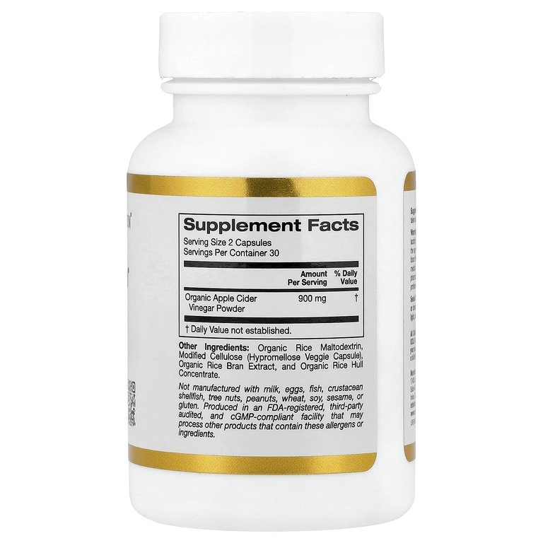 California Gold Nutrition, яблочный уксус, 60 растительных капсул