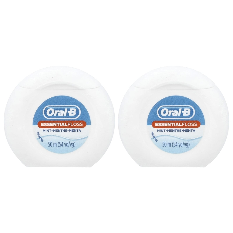 Oral-B, EssentialFloss ™, недорогая упаковка, мята, 2 шт., 50 м (54 ярда)