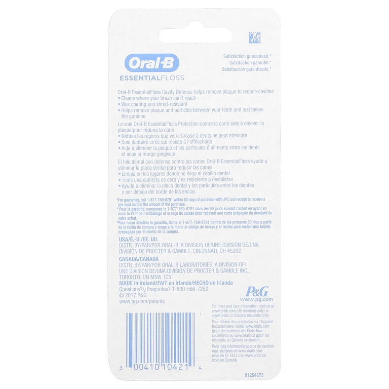 Oral-B, EssentialFloss ™, недорогая упаковка, мята, 2 шт., 50 м (54 ярда)