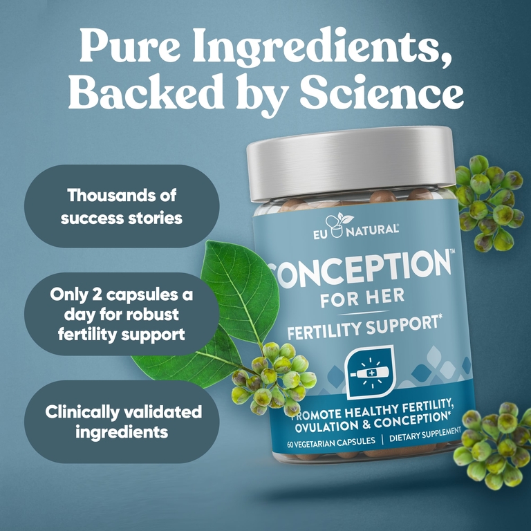 Eu Natural, Conception for Her, мультивитамины для поддержки женской фертильности, 60 вегетарианских капсул