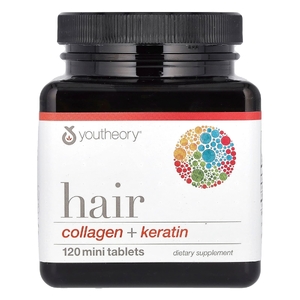 Youtheory, Hair, коллаген и кератин, 120 мини-таблеток
