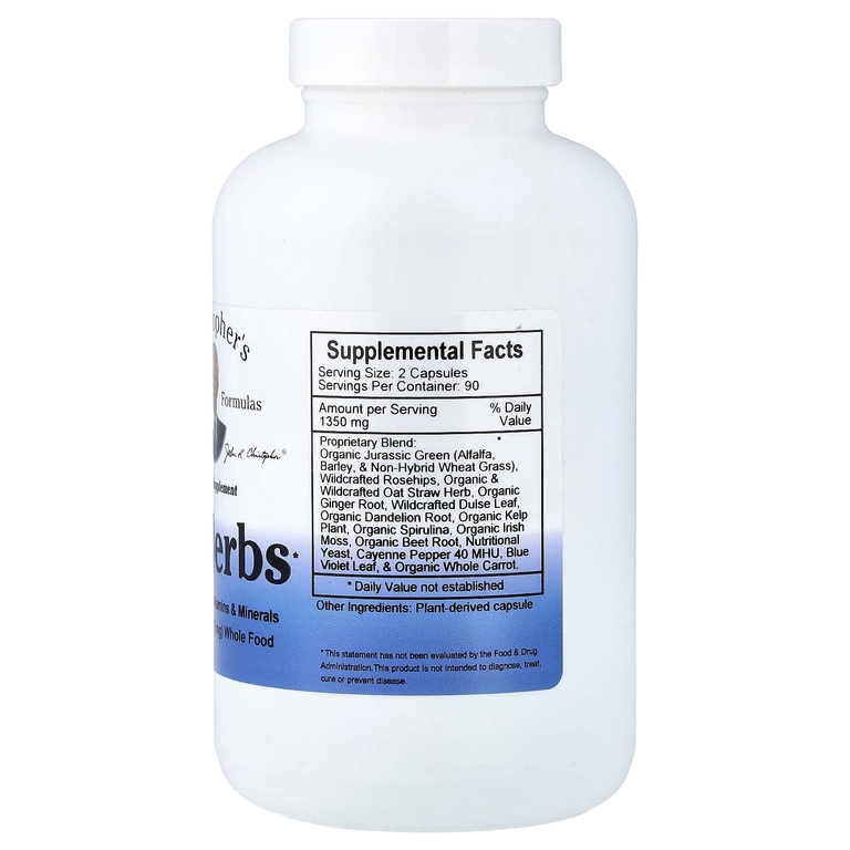 Christopher's Original Formulas, добавка с витаминами и минералами из цельных продуктов, 180 капсул