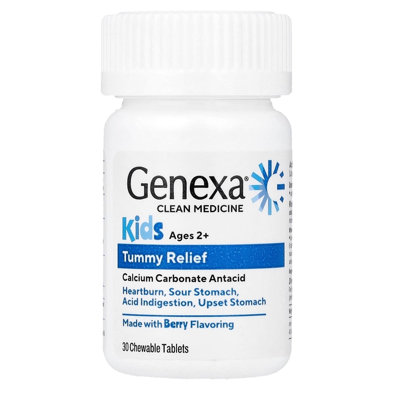 Genexa, Kids Belly Relief, для детей от 2 лет, ягодный вкус, 30 жевательных таблеток